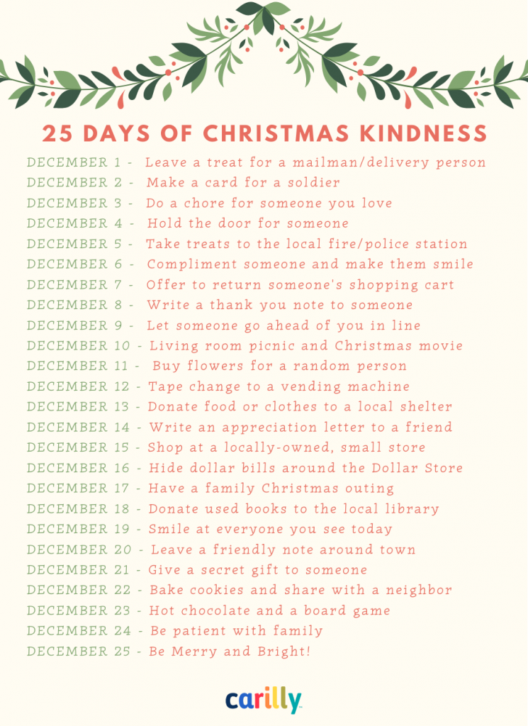 25 Days of Christmas Kindness Carilly Childcare Made Simple